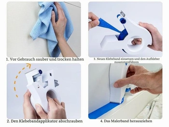 Aplikátor maliarskej pásky, dávkovač maskovacej pásky s 2 rolkami pásky, dávkovač maliarskej pásky,