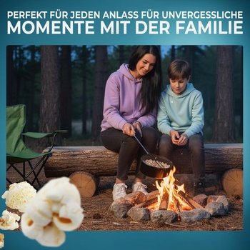 Výrobník popcornu ELFENSTEIN, vyrobený z vysoko kvalitnej uhlíkovej ocele a bezpečnostnej rukoväte,