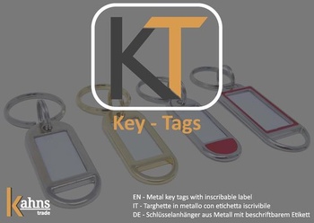 Kovová klíčenka Kahns Trade s popisovatelným štítkem - přizpůsobitelná - extrémně robustní -
