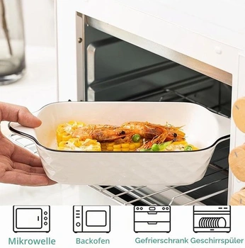 Sada 2 malých zapékacích pekáčů, forma na lasagne 26 cm, obdélníkové keramické zapékací formy s