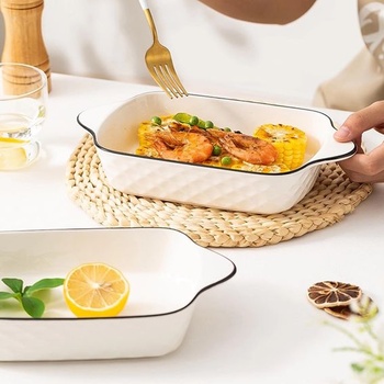Sada 2 malých zapékacích pekáčů, forma na lasagne 26 cm, obdélníkové keramické zapékací formy s