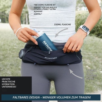 Mäkká fľaša na vodu Build & Fitness, balenie po 2 kusoch, 500 ml / 350 ml. Skladacia mäkká fľaša,