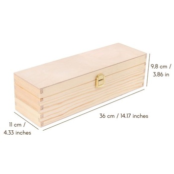 Kreatívna dekoračná drevená krabička na víno | Krabička na víno na 1 fľašu 36 x 11 x 9,8 cm 1 fľaša