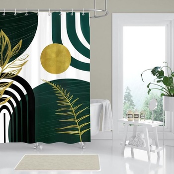 Boho sprchový závěs 180x180 cm, textilní koupelnový závěs v moderním stylu, odolný proti plísním,
