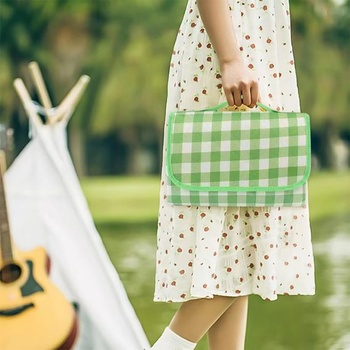 Pikniková deka 200x200 cm, plážová deka XXL, kempingová deka s rukojetí, skládací plážová podložka,