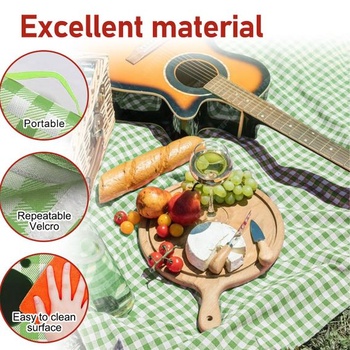 Pikniková deka 200x200 cm, plážová deka XXL, kempingová deka s rukojetí, skládací plážová podložka,