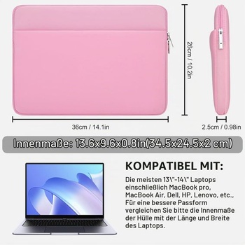 Brašna na notebook kompatibilní s notebooky MacBook Air/Pro 13 až 14 palců, pouzdro na notebook se