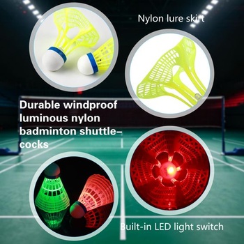 12dielna sada svetelných, vetruodolných badmintonových loptičiek, 2 štýly