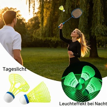 12dielna sada svetelných, vetruodolných badmintonových loptičiek, 2 štýly