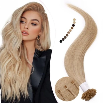 Elailite Bonding Extensions z pravých ľudských vlasov, blond, keratínové predĺženie vlasov s