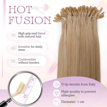 Elailite Bonding Extensions z pravých ľudských vlasov, blond, keratínové predĺženie vlasov s