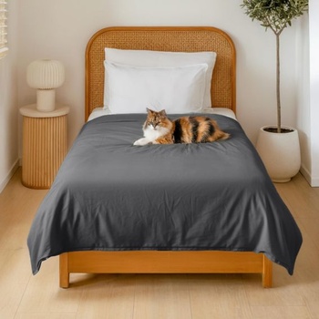 Dreamzie - Ploché prestieradlo bez gumičky 170x260 cm - Mikrovlákno Ultra Soft Tmavo šedá 170 x 260