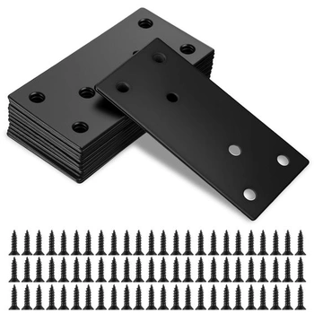 12 ks nerezových plochých spojek 80x40mm černé barvy pro…