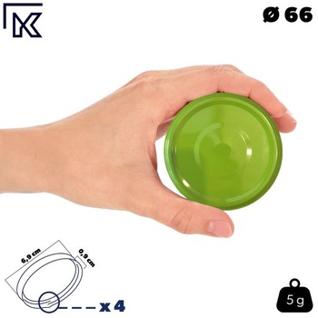 KADAX 10dílná sada šroubovacích víček TO66 Ø 66 mm světle zelená – náhradní víčka s odšroubováním