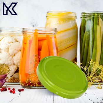 KADAX 10dílná sada šroubovacích víček TO66 Ø 66 mm světle zelená – náhradní víčka s odšroubováním