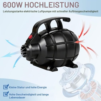 Elektrické vzduchové čerpadlo 600 W, elektrické vzduchové čerpadlo s 5 tryskami, elektrické
