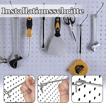 Háčiky na dierovanú dosku, 60 kusov, rozstup 3 cm, priemer 3 mm, pre regály v supermarketoch, dielňach,
