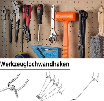 Háčiky na dierovanú dosku, 60 kusov, rozstup 3 cm, priemer 3 mm, pre regály v supermarketoch, dielňach,