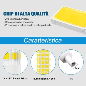 EXTRASTAR R7S LED nestmievateľná 5W 78mm LED žiarovka s dvojitým lineárnym efektom 6500K ekvivalent