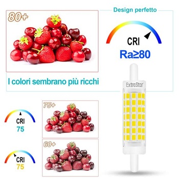 EXTRASTAR R7S LED nestmievateľná 5W 78mm LED žiarovka s dvojitým lineárnym efektom 6500K ekvivalent
