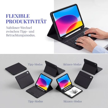 Čierny kryt s klávesnicou pre iPad A16 11. generácie 2025/10. generácia, nový, čierny