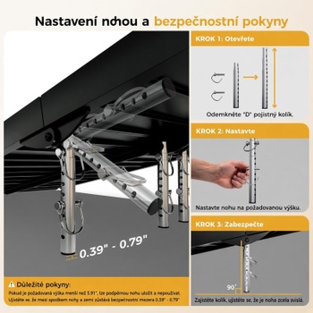 Skladacia hliníková rampa pre invalidný vozík WR-6FTB, 6 ft, 800 lb, čierna