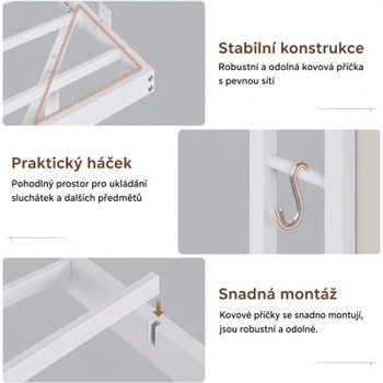Rám postele s osvětlením a USB porty, 140 x 200 cm, béžová