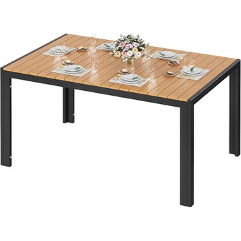 Záhradný stôl SS-140FZ, hliníkový, 140 x 90 x 75 cm, čierny