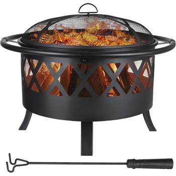 Záhradné ohnisko s grilom JS-FT069B, 80 cm, čierne