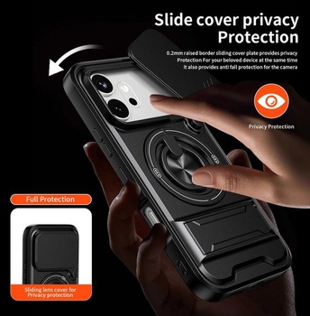 Nárazuvzdorný kryt na telefón pre Xiaomi 17 Pro 5G so stojanom. Modrý Xiaomi 17 Pre 5G Modrý