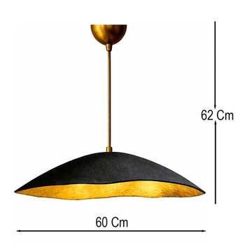 Závesné svietidlo 11420967, ø60 cm, výška 62 cm, čierno/zlatá