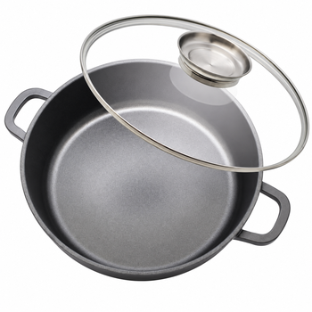 Servírovacia panvica Alucast s pokrievkou, 32 cm, indukcia, čierna