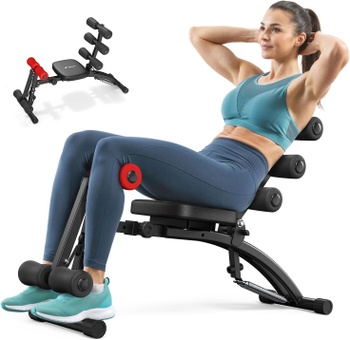 Posilňovač brucha MR-2415B1-EU, do 136 kg, 4 úrovne, čierno/červený