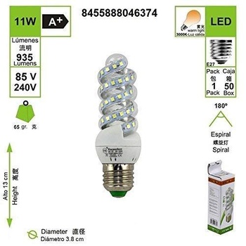 LED MINI SPIRAL žiarovka E27 11W (balenie 5 ks) 3000K
