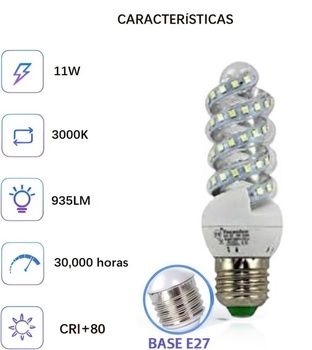 LED MINI SPIRAL žiarovka E27 11W (balenie 5 ks) 3000K