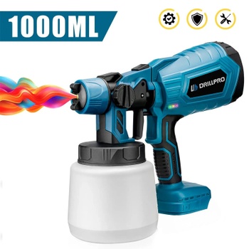 Aku striekacia pištoľ na farbu, 1000 ml, bez batérie, modrá