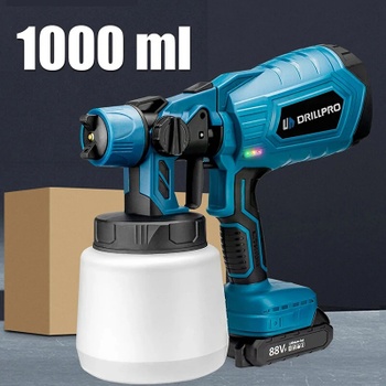 Aku striekacia pištoľ na farbu, 1000 ml, bez batérie, modrá