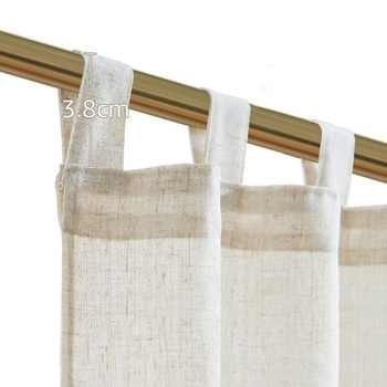 TOPICK Záclony do kaviarne s pútkami, bistro záclony, sada 2 kusov, V 115 x Š 65 cm, béžová, pútka -