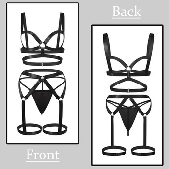 Dámsky body Harness Podprsenka Módny Celosieťovaný Bodysuit s Nastaviteľnými Širokými Ramienkami Punk