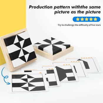 QZMTOY Brain Puzzle Spiel IQ Logická hra Drevené hlavolamy Hádanky