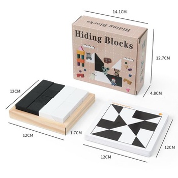 QZMTOY Brain Puzzle Spiel IQ Logická hra Drevené hlavolamy Hádanky