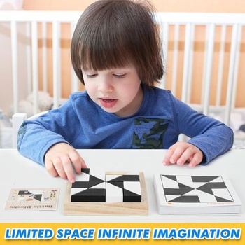 QZMTOY Brain Puzzle Spiel IQ Logická hra Drevené hlavolamy Hádanky
