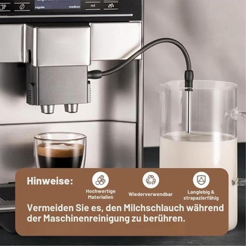 Hadica na mlieko Ruvan, sada 4 ks, pre Siemens EQ6 Plus S700, EQ7, nerezová hadica na mlieko,