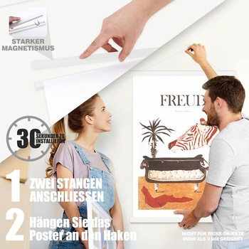 Plagátový prúžok B2, Plagátová lišta, Plagátové prúžky 50 cm, Magnetický, Magnetický drevený