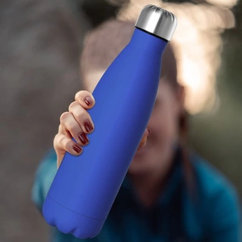 Láhev na vodu GeeRic z nerezové oceli, 500 ml, dvoustěnná, vakuově izolovaná kovová láhev na vodu,