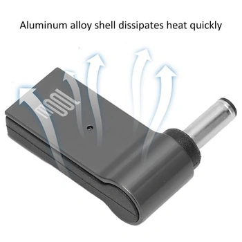 Adaptér PUSOKEI USB-C na DC, 90stupňový USB-C samice na DC samec 4,5 x 3,0 mm jack, přenosný 100W