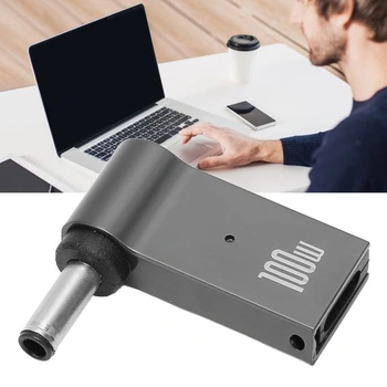Adaptér PUSOKEI USB-C na DC, 90stupňový USB-C samice na DC samec 4,5 x 3,0 mm jack, přenosný 100W