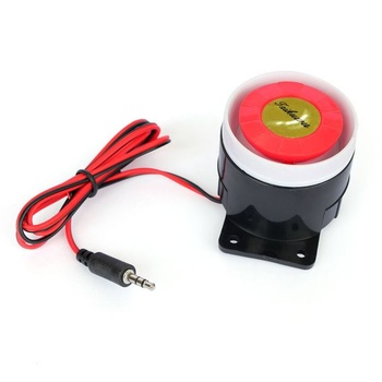 Taikuwu 12V 120dB Káblová mini siréna pre domácu kanceláriu, dielňu, garáž, 3,5mm zástrčka, sada