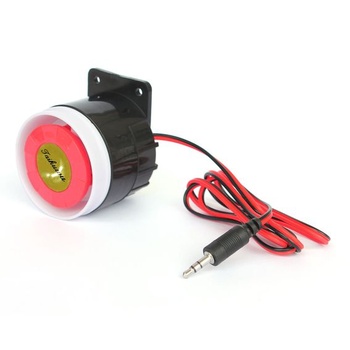 Taikuwu 12V 120dB Káblová mini siréna pre domácu kanceláriu, dielňu, garáž, 3,5mm zástrčka, sada