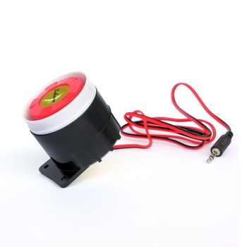 Taikuwu 12V 120dB Káblová mini siréna pre domácu kanceláriu, dielňu, garáž, 3,5mm zástrčka, sada